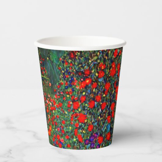 グスタフクリムトフラワーガーデン 紙コップ (正面)