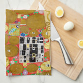 グスタフクリムトフルフィルメント新しいカップル キッチンタオル (四つ折り)