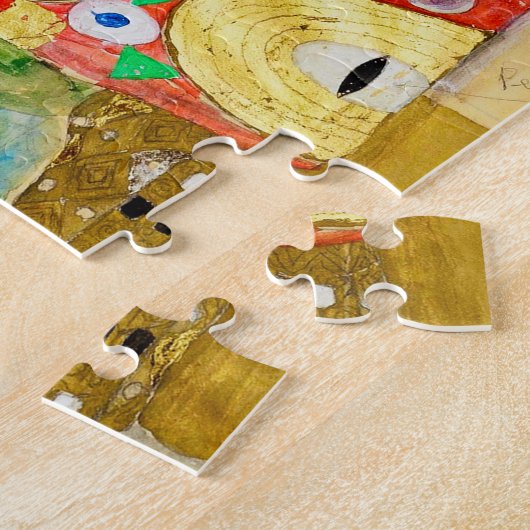 グスタフクリムトフルフィルメント新しいカップル ジグソーパズル (側面)