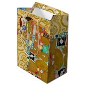 グスタフクリムトフルフィルメント新しいカップル ミディアムペーパーバッグ (裏面アングル)