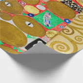 グスタフクリムトフルフィルメント新しいカップル ラッピングペーパー (角)