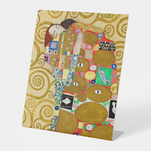 グスタフクリムトフルフィルメント新しいカップル 台座サイン (正面)