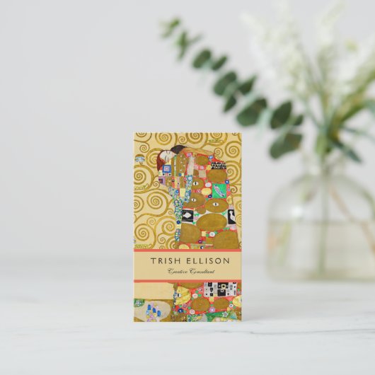 グスタフクリムトフルフィルメント新しいカップル 名刺 (スタンド正面)