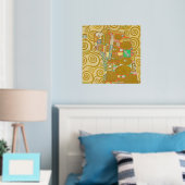 グスタフクリムトフルフィルメント新しいカップル 箔ポスター (インサイチュ (寝室))