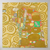 グスタフクリムトフルフィルメント新しいカップル 箔ポスター (正面)