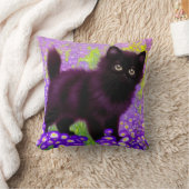 グスタフクリムトブラックキッテン クッション (ブランケット)