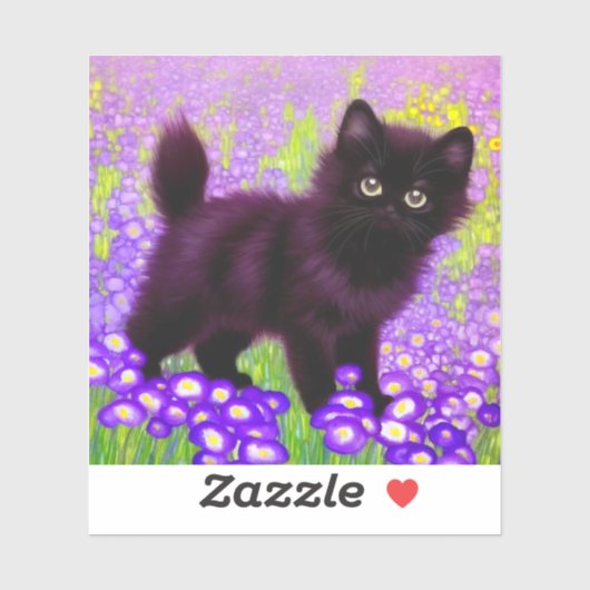 グスタフクリムトブラックキッテン シール (シート)