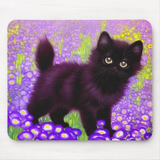 グスタフクリムトブラックキッテン マウスパッド (正面)