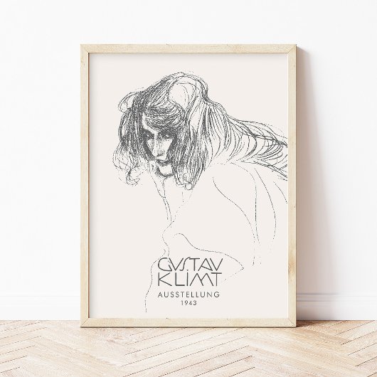 グスタフクリムトヘッドウーマンプロファイルベートーヴェンフリーズ ポスター