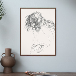 グスタフクリムトヘッドウーマンプロファイルベートーヴェンフリーズ ポスター