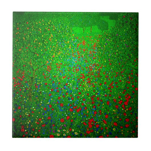 グスタフクリムトポピー場 タイル (正面)