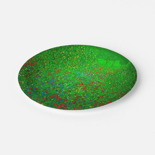 グスタフクリムトポピー場 ペーパープレート (アングル)