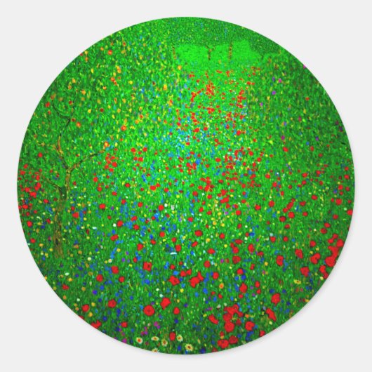 グスタフクリムトポピー場 ラウンドシール (正面)