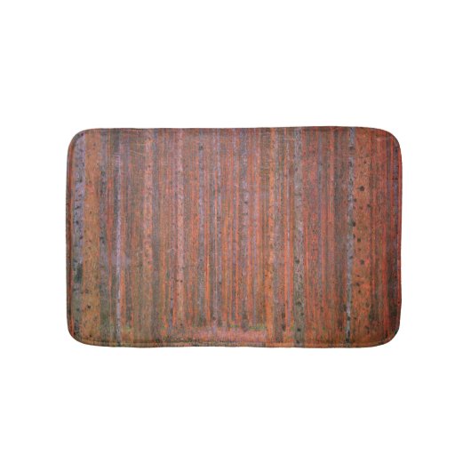 グスタフクリムトモアフォレストタンネンウォルドレッドツリーズ バスマット (正面)