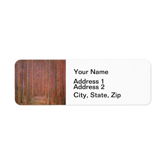 グスタフクリムトモアフォレストタンネンウォルドレッドツリーズ ラベル (正面)