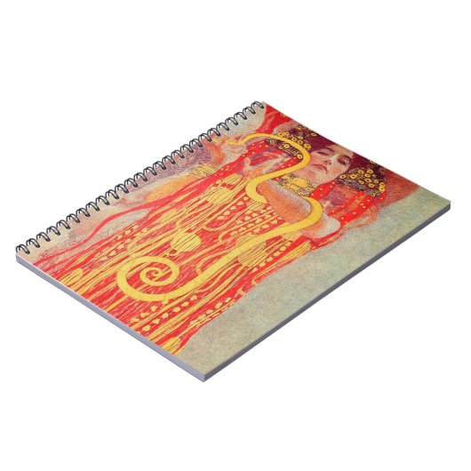 グスタフクリムトレッドウーマン金ゴールドス絵画ネークズ ノートブック (左側)