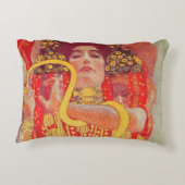 グスタフクリムトレッド女性金ゴールドスネーク絵画ズ アクセントクッション (裏面)