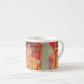 グスタフクリムトレッド女性金ゴールドスネーク絵画ズ エスプレッソカップ (正面右)