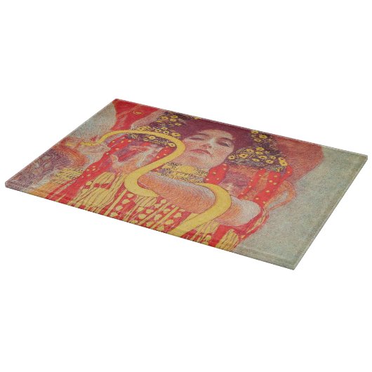 グスタフクリムトレッド女性金ゴールドスネーク絵画ズ カッティングボード (角)