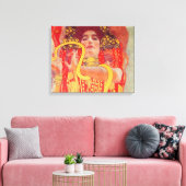 グスタフクリムトレッド女性金ゴールドスネーク絵画ズ キャンバスプリント (インサイチュ (リビング))