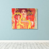 グスタフクリムトレッド女性金ゴールドスネーク絵画ズ キャンバスプリント (インサイチュ (ウッドフロア))