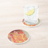 グスタフクリムトレッド女性金ゴールドスネーク絵画ズ コースター (側面)