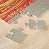 グスタフクリムトレッド女性金ゴールドスネーク絵画ズ ジグソーパズル (側面)