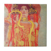 グスタフクリムトレッド女性金ゴールドスネーク絵画ズ タイル (正面)