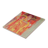 グスタフクリムトレッド女性金ゴールドスネーク絵画ズ タイル (側面)