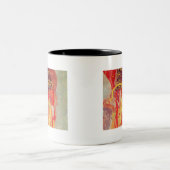 グスタフクリムトレッド女性金ゴールドスネーク絵画ズ ツートーンマグカップ (中央)