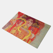 グスタフクリムトレッド女性金ゴールドスネーク絵画ズ ドアマット (アングル)