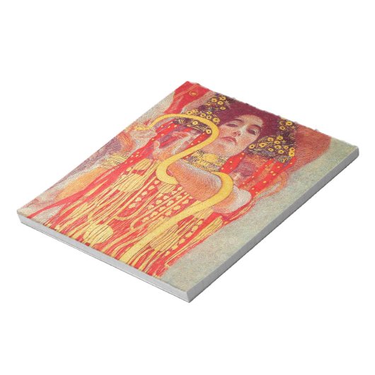 グスタフクリムトレッド女性金ゴールドスネーク絵画ズ ノートパッド (回転)