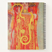 グスタフクリムトレッド女性金ゴールドスネーク絵画ズ ノートブック (裏面)