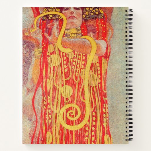 グスタフクリムトレッド女性金ゴールドスネーク絵画ズ ノートブック (裏面)