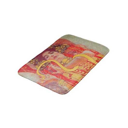 グスタフクリムトレッド女性金ゴールドスネーク絵画ズ バスマット (アングル)