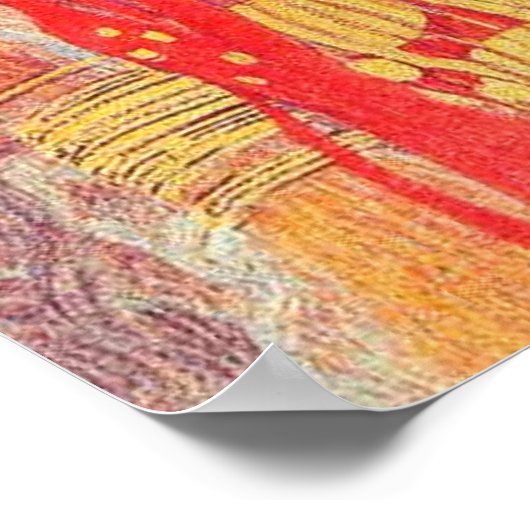 グスタフクリムトレッド女性金ゴールドスネーク絵画ズ ポスター (角)