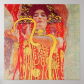 グスタフクリムトレッド女性金ゴールドスネーク絵画ズ ポスター (正面)