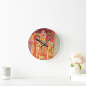 グスタフクリムトレッド女性金ゴールドスネーク絵画ズ ラウンド壁時計 (ホーム)