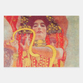 グスタフクリムトレッド女性金ゴールドスネーク絵画ズ ラッピングペーパーシート (正面)