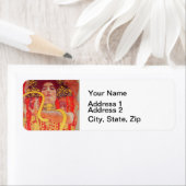 グスタフクリムトレッド女性金ゴールドスネーク絵画ズ ラベル (インサイチュ)