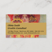 グスタフクリムトレッド女性金ゴールドスネーク絵画ズ 名刺 (正面)