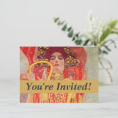 グスタフクリムトレッド女性金ゴールドスネーク絵画ズ 招待状 (スタンド正面)