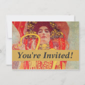 グスタフクリムトレッド女性金ゴールドスネーク絵画ズ 招待状 (正面)