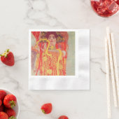 グスタフクリムトレッド女性金ゴールドスネーク絵画ズ 縁ありカクテルナプキン (インサイチュ)