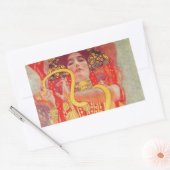 グスタフクリムトレッド女性金ゴールドスネーク絵画ズ 長方形シール (封筒)