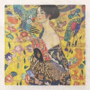 グスタフクリムトレディとファンアールヌーボー絵画ズ ガラスコースター