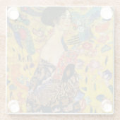 グスタフクリムトレディとファンアールヌーボー絵画ズ ガラスコースター (裏面)