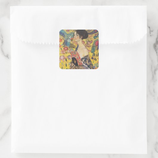 グスタフクリムトレディとファンアールヌーボー絵画ズ スクエアシール (バッグ)