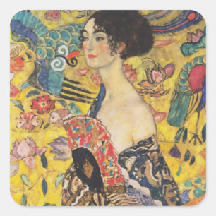 グスタフクリムトレディとファンアールヌーボー絵画ズ スクエアシール