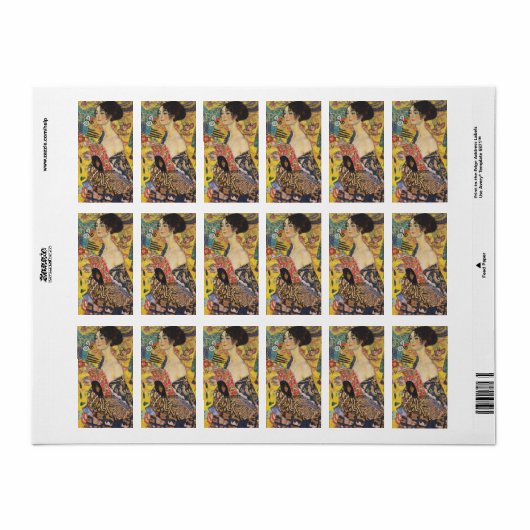 グスタフクリムトレディとファンアールヌーボー絵画ズ ラベル (フルシート)